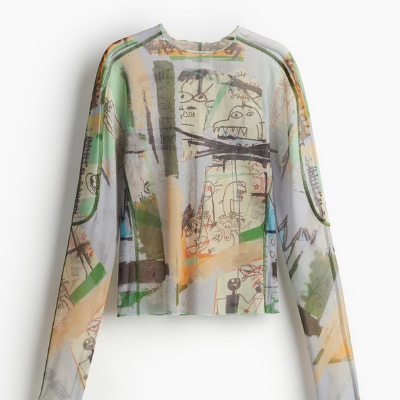 LIMITED EDITION-Basquiat x Ev Bravado x Téla D'Amore H&M Mesh Top –S NWT - Picture 3 of 6